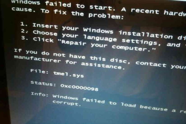 Windows boot manager Windows failed to start
